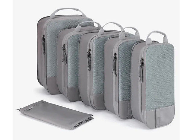 High Quality Foldable Luggage Travel 6 Set Compression Packing Cubes Organizer Bag Set Travel Bag